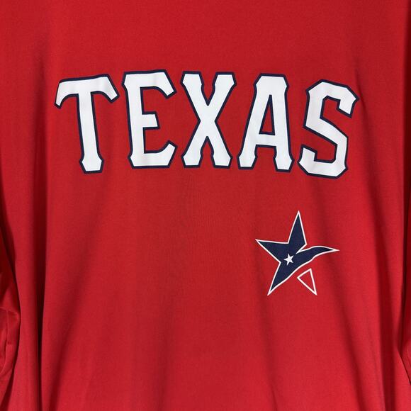 Sport-Tek Texas Rangers T-Shirt Mens 2XL Red Wordmark Short Sleeve Crew Neck - Picture 6 of 11